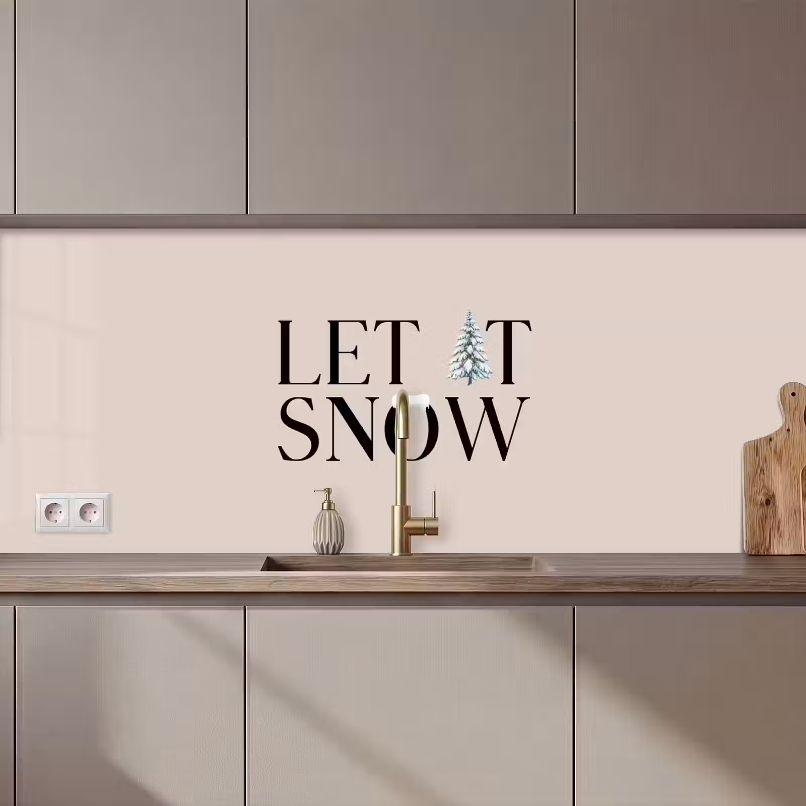 Keuken achterwand - Tekst - Kerst - Sneeuw — 1