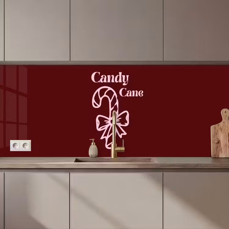 Keuken achterwand - Kerst - Snoep - Tekst - Roze — 1