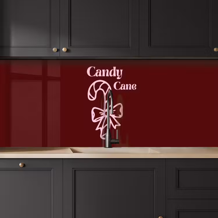 Keuken achterwand - Kerst - Snoep - Tekst - Roze — 6