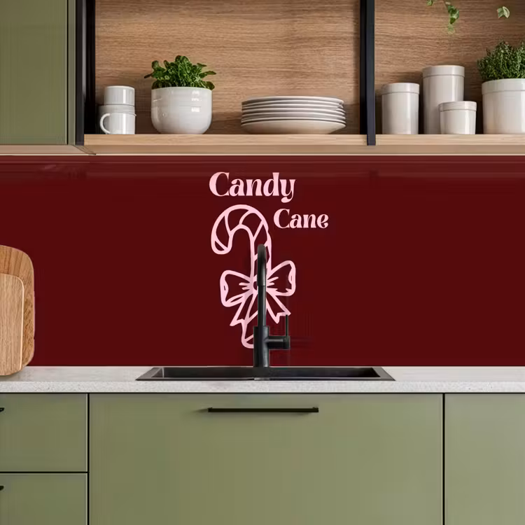 Keuken achterwand - Kerst - Snoep - Tekst - Roze — 8