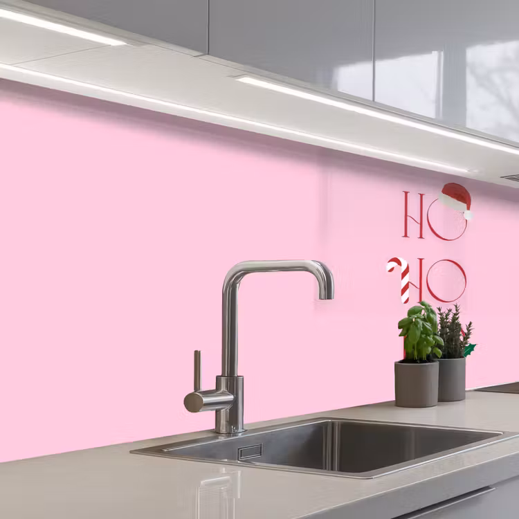 Keuken achterwand - Kerst - Tekst - Roze - Illustratie — 2