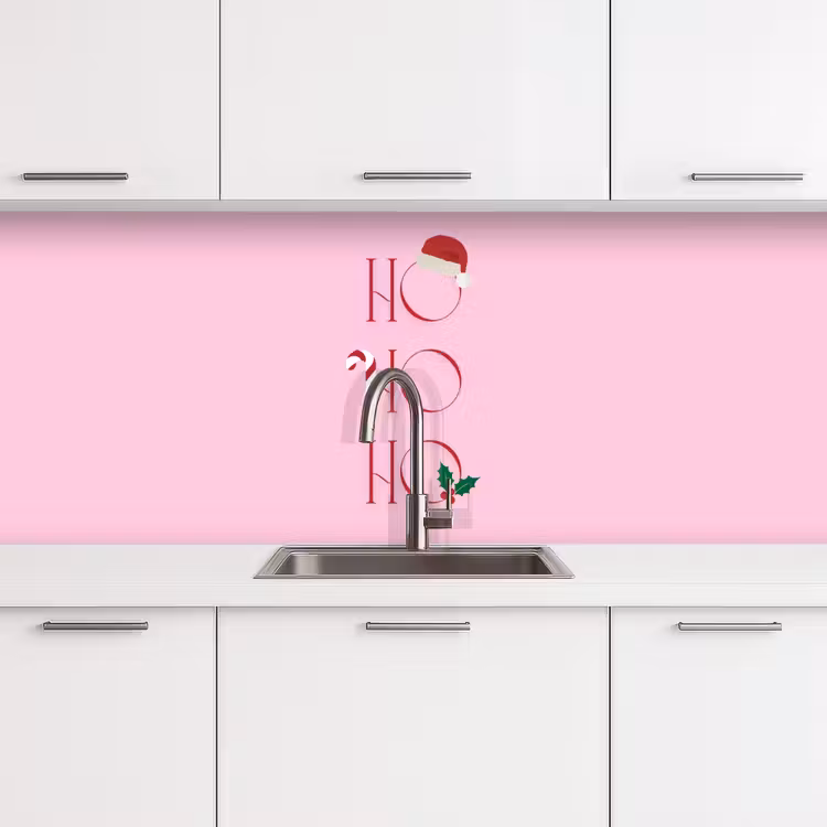 Keuken achterwand - Kerst - Tekst - Roze - Illustratie — 4