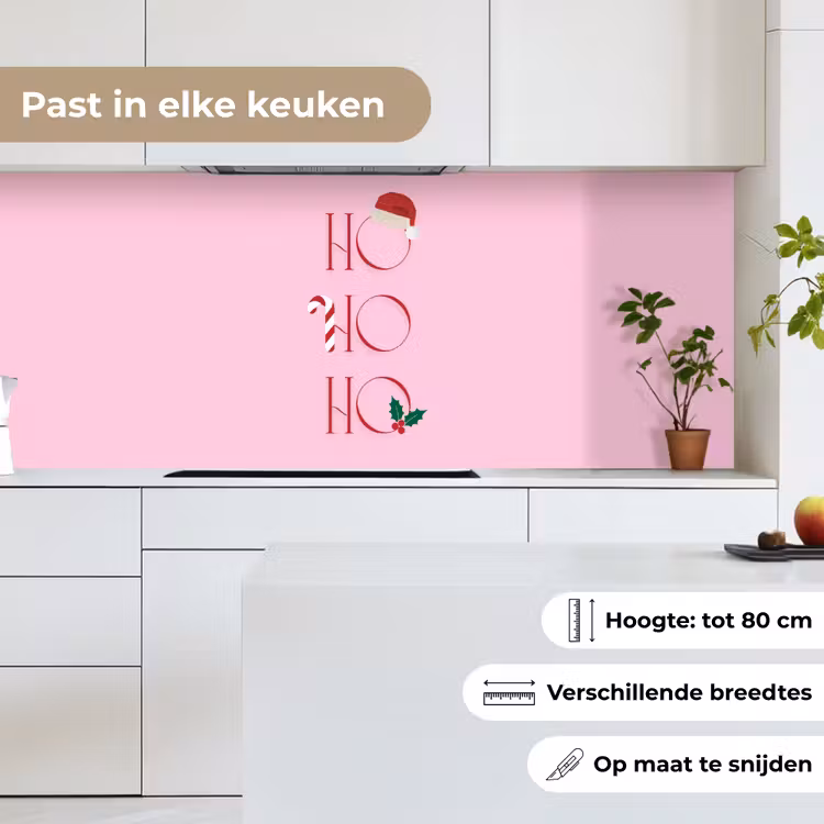 Keuken achterwand - Kerst - Tekst - Roze - Illustratie — 7