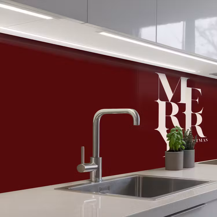 Keuken achterwand - Merry - Tekst - Donker - Rood — 2