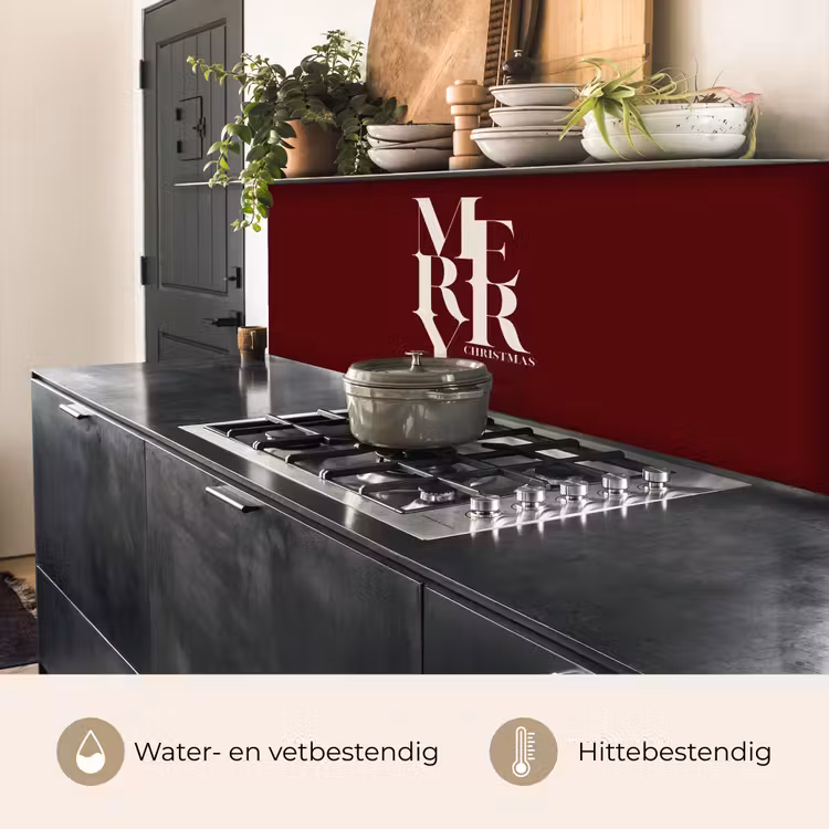 Keuken achterwand - Merry - Tekst - Donker - Rood — 5