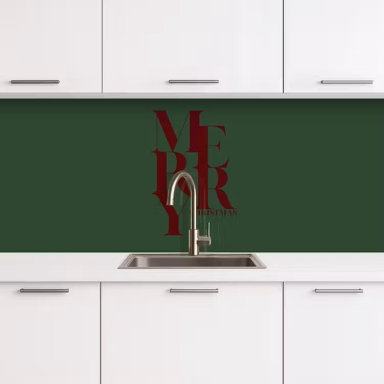 Keuken achterwand - Merry - Tekst - Groen - Kerst — 4