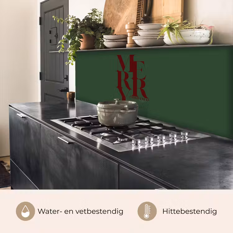 Keuken achterwand - Merry - Tekst - Groen - Kerst — 5