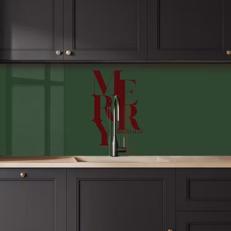 Keuken achterwand - Merry - Tekst - Groen - Kerst — 6