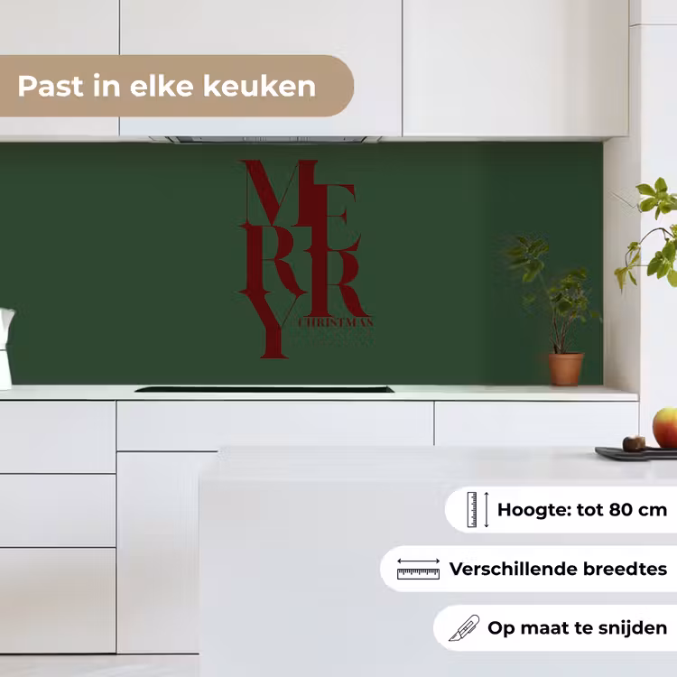 Keuken achterwand - Merry - Tekst - Groen - Kerst — 7