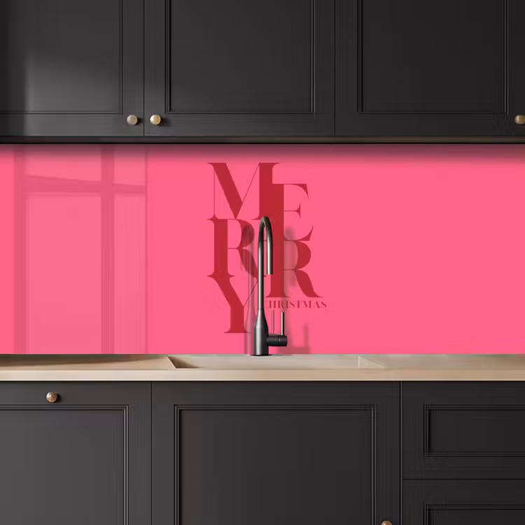 Keuken achterwand - Merry - Tekst - Kerst - Roze — 6