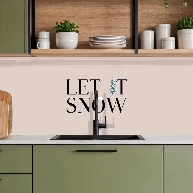 Keuken achterwand - Tekst - Kerst - Sneeuw — 8