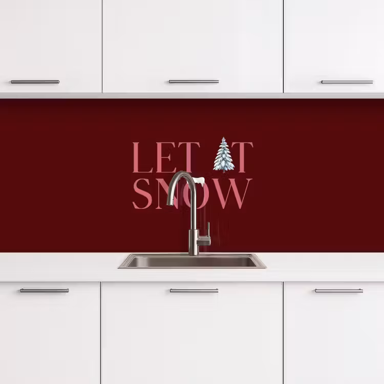 Keuken achterwand - Tekst - Kerst - Sneeuw - Roze — 4
