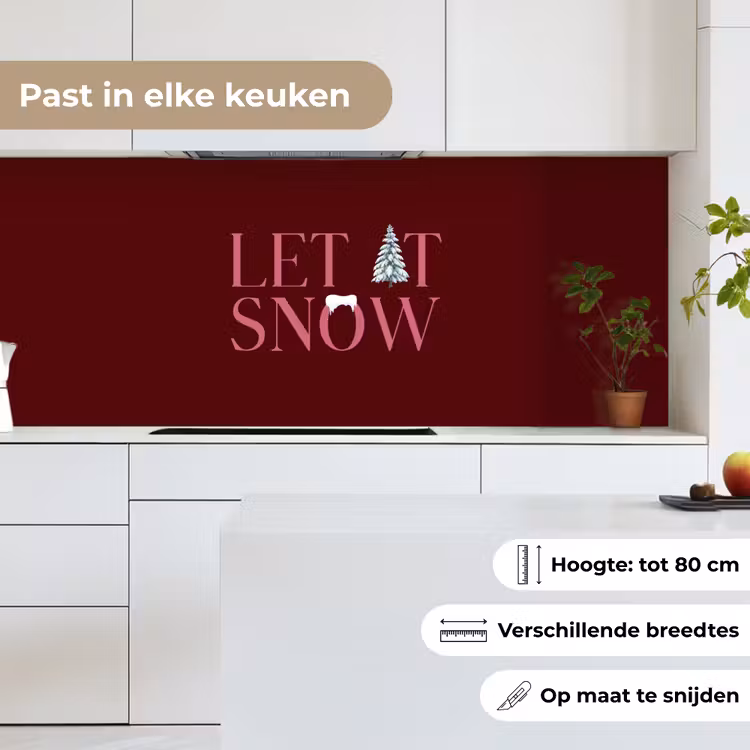 Keuken achterwand - Tekst - Kerst - Sneeuw - Roze — 7