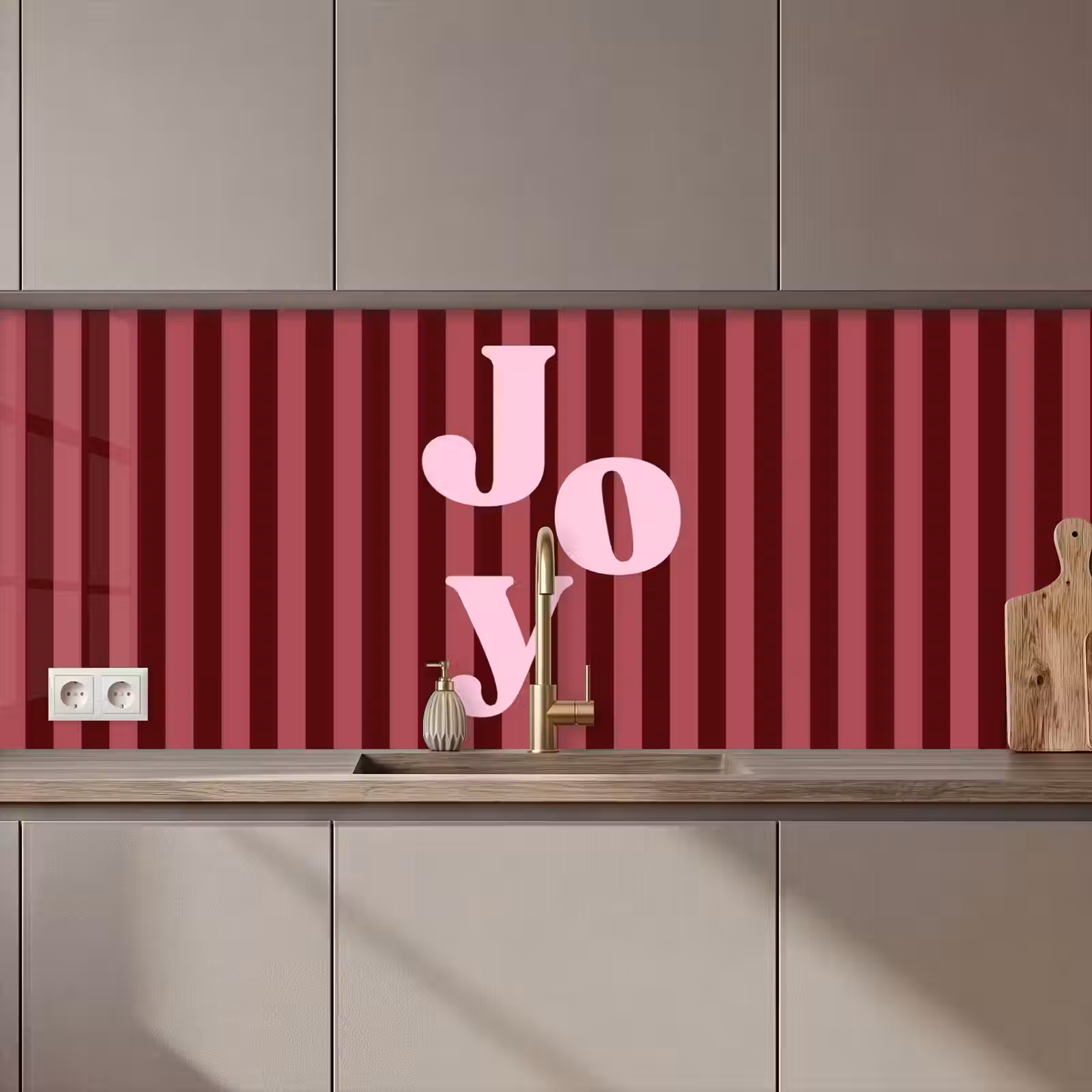 Keuken achterwand - Joy - Kerst - Tekst - Roze — 1