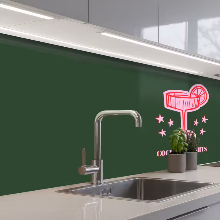 Keuken achterwand - Cocktail - Kerst - Roze - Groen — 2
