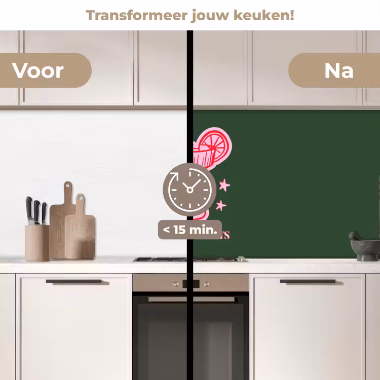 Keuken achterwand - Cocktail - Kerst - Roze - Groen — 3