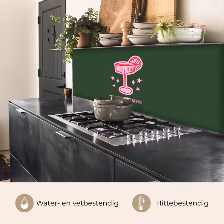 Keuken achterwand - Cocktail - Kerst - Roze - Groen — 5