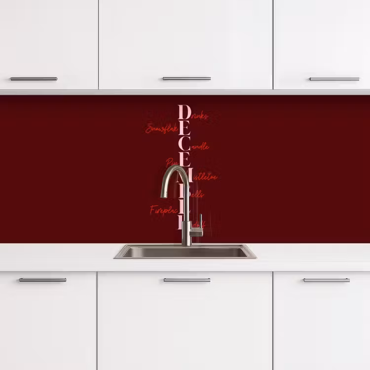 Keuken achterwand - December - Tekst - Kerst - Burgundy — 4