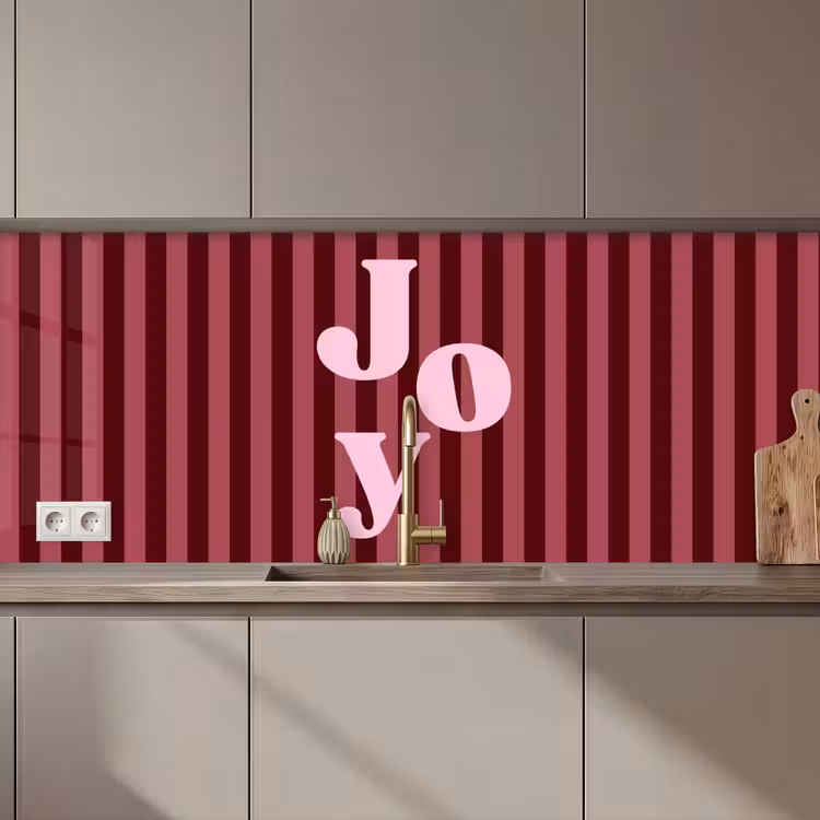 Keuken achterwand - Joy - Kerst - Tekst - Roze — 1