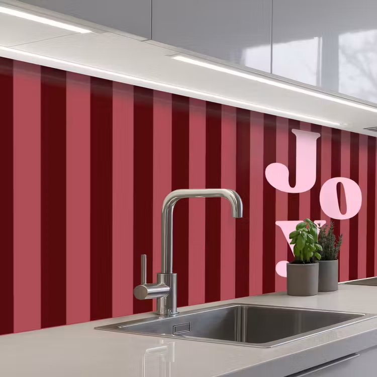 Keuken achterwand - Joy - Kerst - Tekst - Roze — 2
