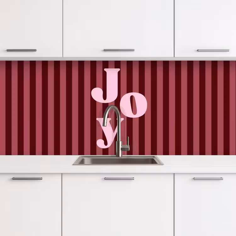 Keuken achterwand - Joy - Kerst - Tekst - Roze — 4