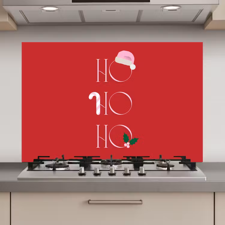 Keuken achterwand - Kerst - Tekst - illustratie - Rood — 1
