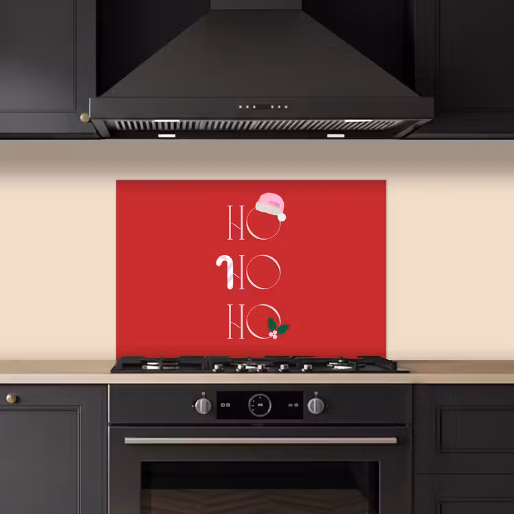 Keuken achterwand - Kerst - Tekst - illustratie - Rood — 2