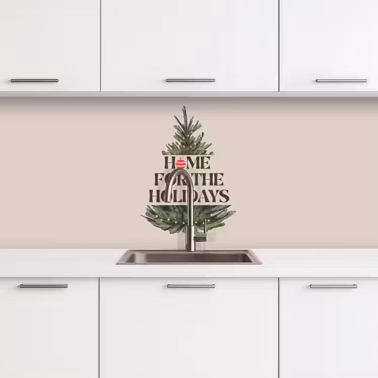 Keuken achterwand - Kerst - Tekst - Kerstboom - Beige — 4
