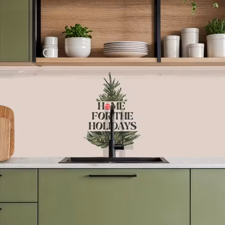 Keuken achterwand - Kerst - Tekst - Kerstboom - Beige — 8
