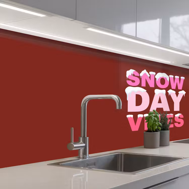 Keuken achterwand - Kerst - Tekst - Sneeuw - Rood - Roze — 2