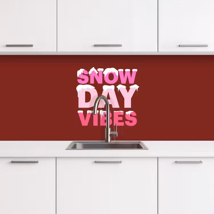 Keuken achterwand - Kerst - Tekst - Sneeuw - Rood - Roze — 4