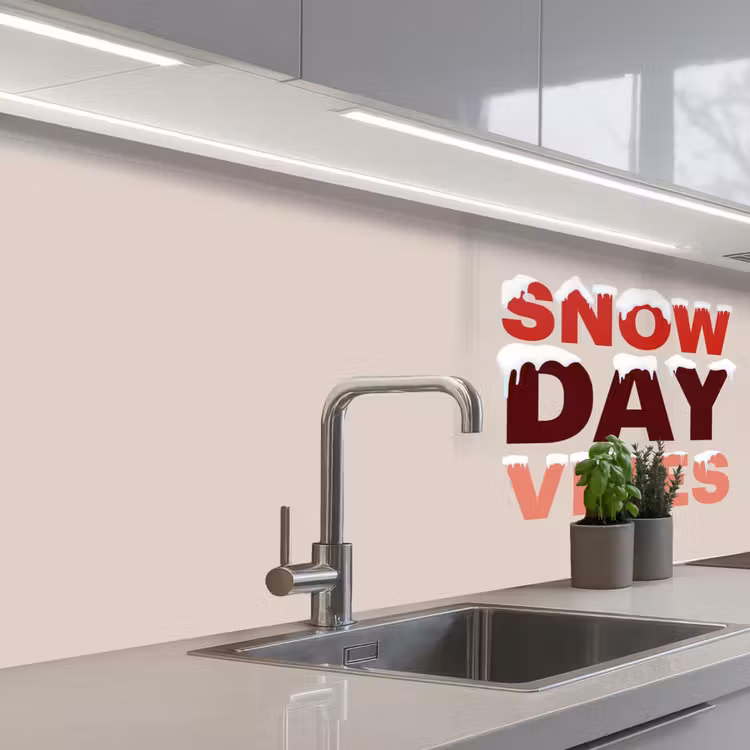 Keuken achterwand - Sneeuw - Kerst - Tekst - Rood — 2