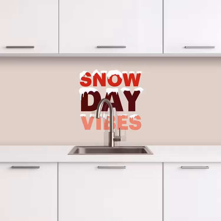 Keuken achterwand - Sneeuw - Kerst - Tekst - Rood — 4