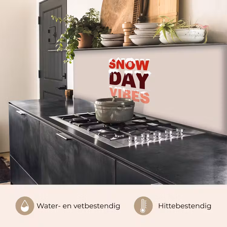 Keuken achterwand - Sneeuw - Kerst - Tekst - Rood — 5