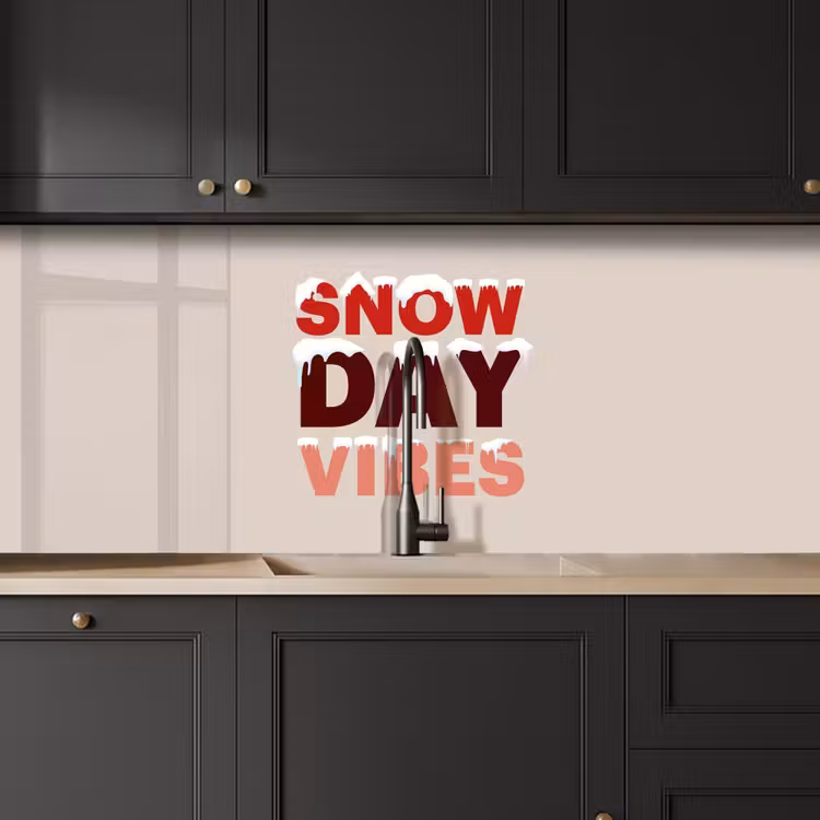 Keuken achterwand - Sneeuw - Kerst - Tekst - Rood — 6