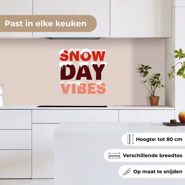 Keuken achterwand - Sneeuw - Kerst - Tekst - Rood — 7