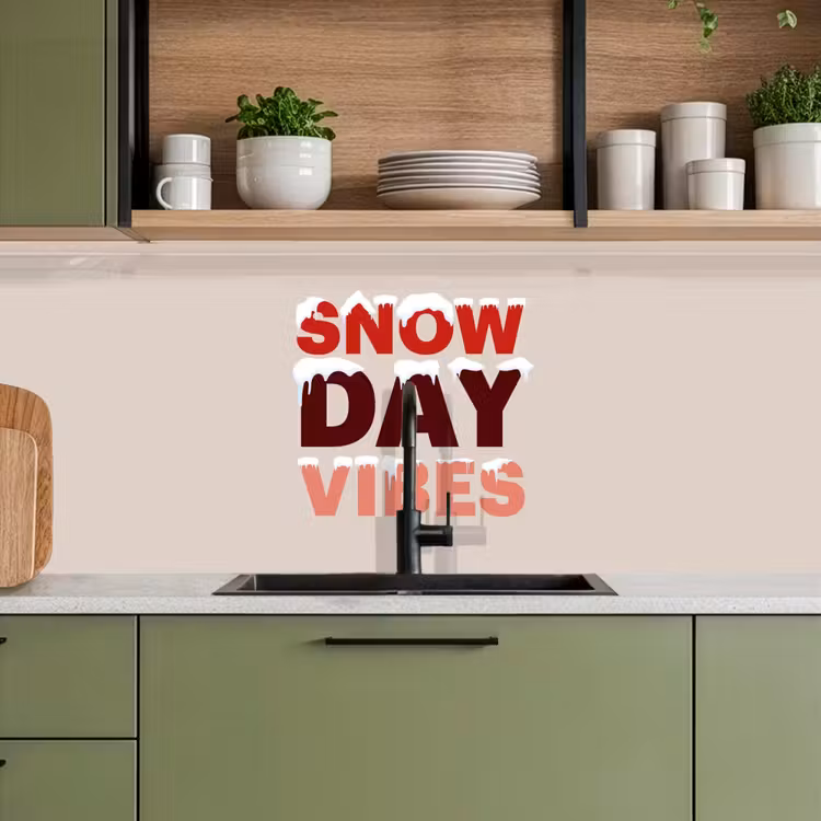 Keuken achterwand - Sneeuw - Kerst - Tekst - Rood — 8