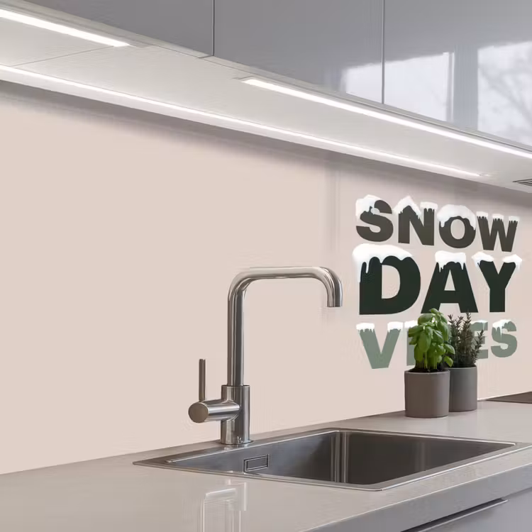Keuken achterwand - Sneeuw - Tekst - Kerst - Beige — 2