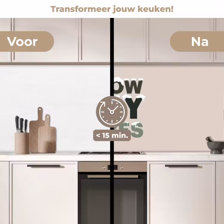 Keuken achterwand - Sneeuw - Tekst - Kerst - Beige — 3