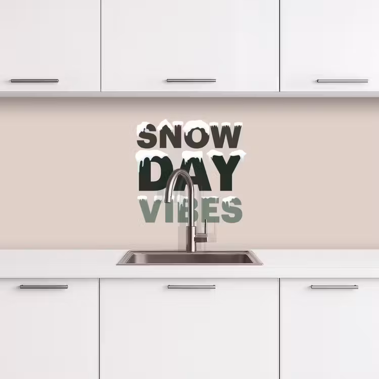 Keuken achterwand - Sneeuw - Tekst - Kerst - Beige — 4