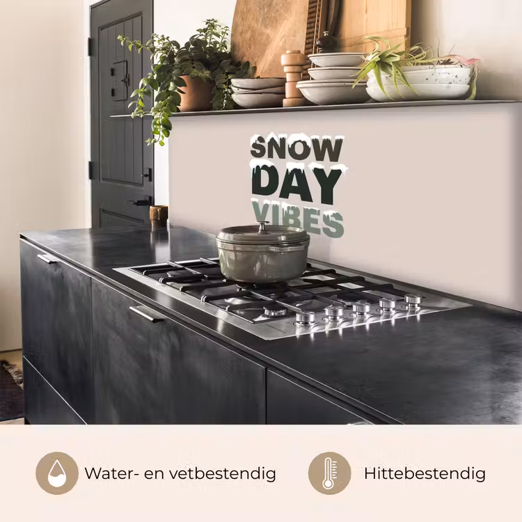 Keuken achterwand - Sneeuw - Tekst - Kerst - Beige — 5