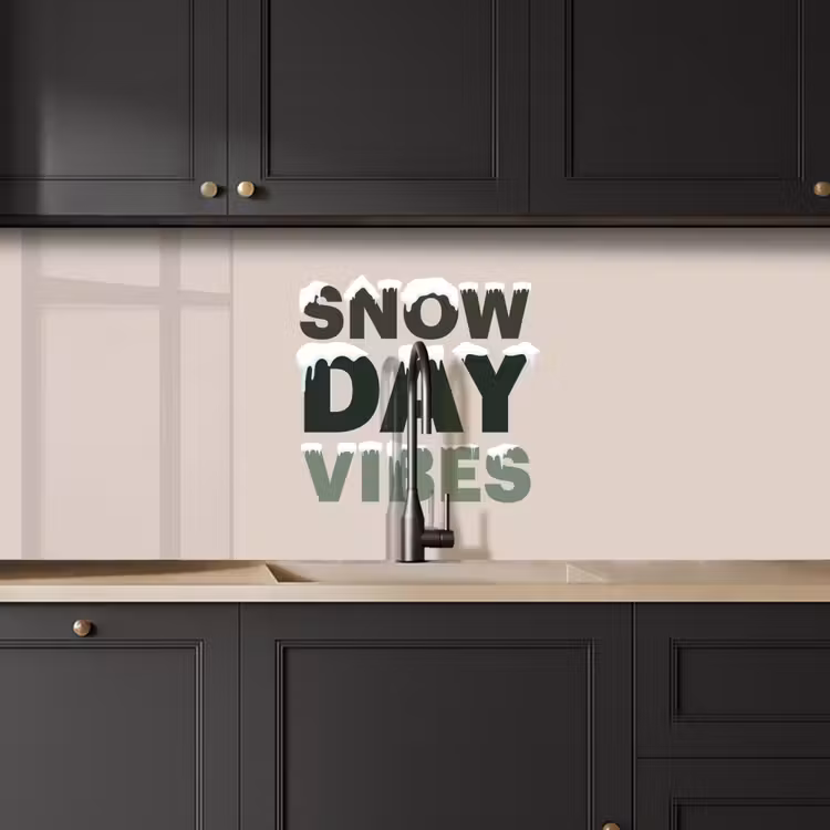 Keuken achterwand - Sneeuw - Tekst - Kerst - Beige — 6
