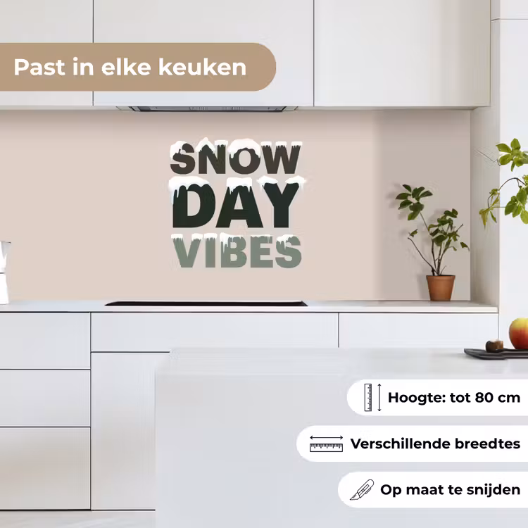 Keuken achterwand - Sneeuw - Tekst - Kerst - Beige — 7