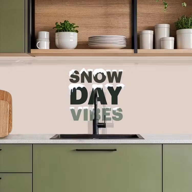 Keuken achterwand - Sneeuw - Tekst - Kerst - Beige — 8