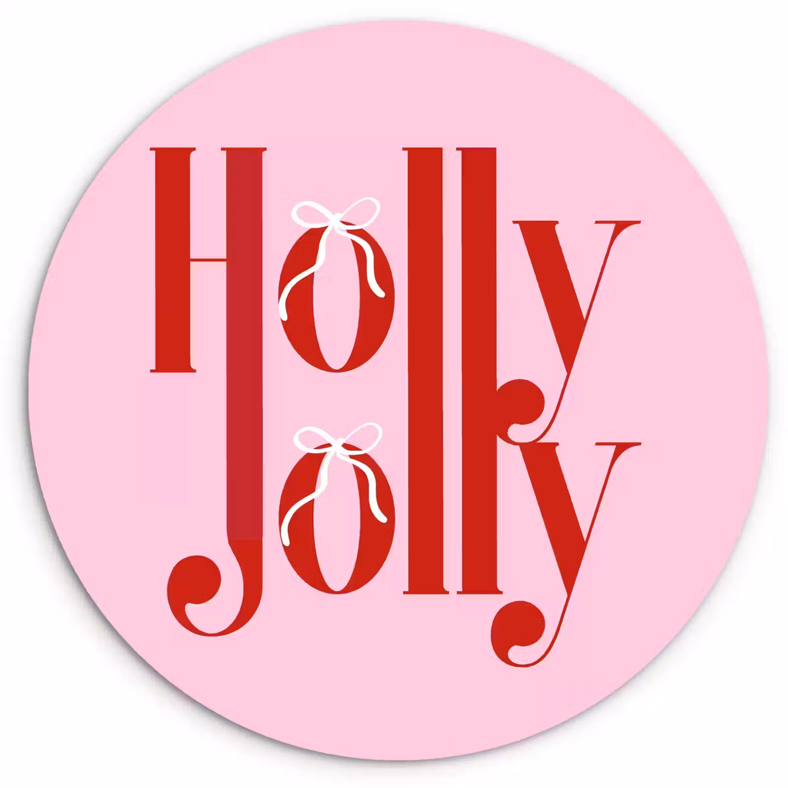 Muurcirkel - Kerst - Tekst - Rood - Roze — 1