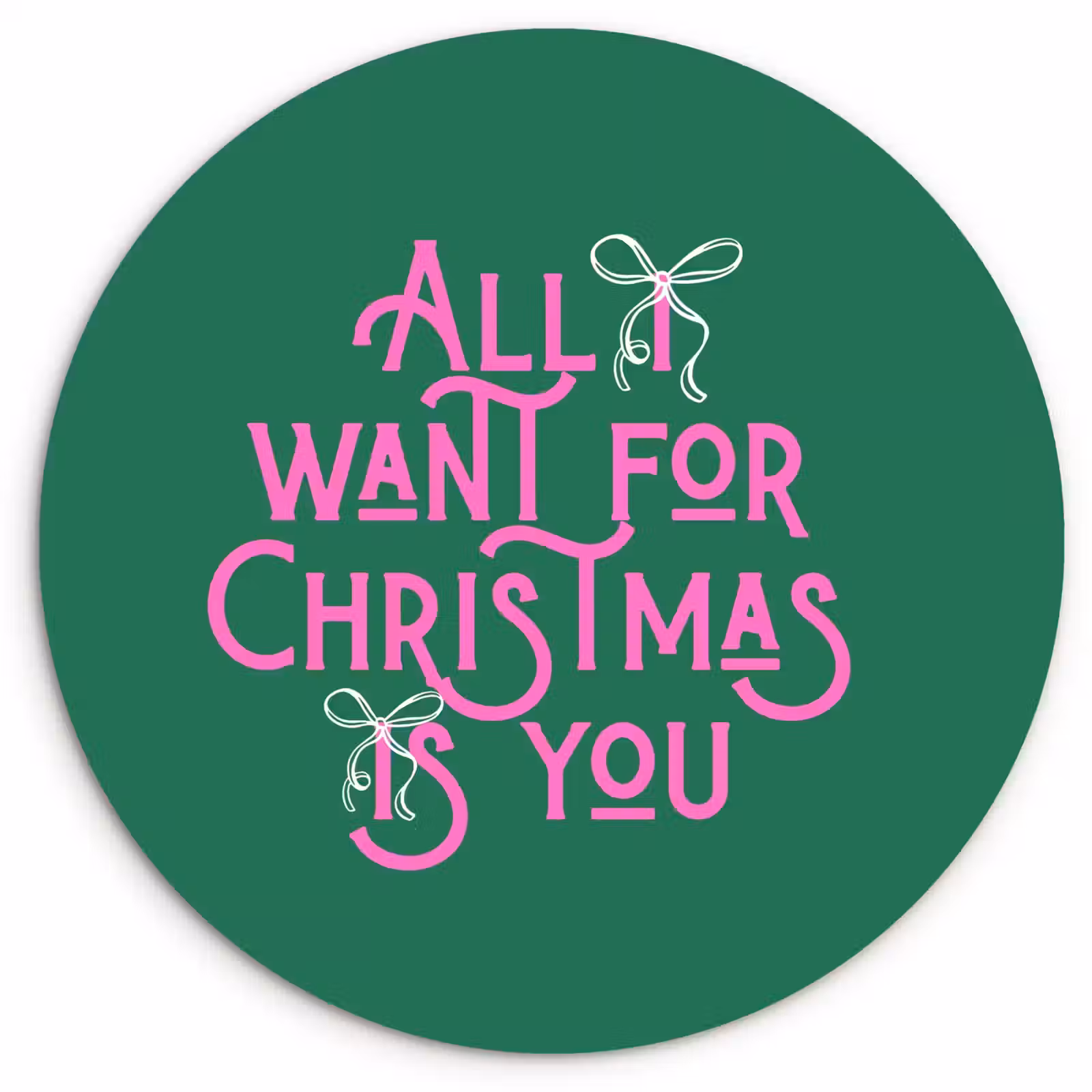 Muurcirkel - Kerst - Tekst - Roze - Groen — 1