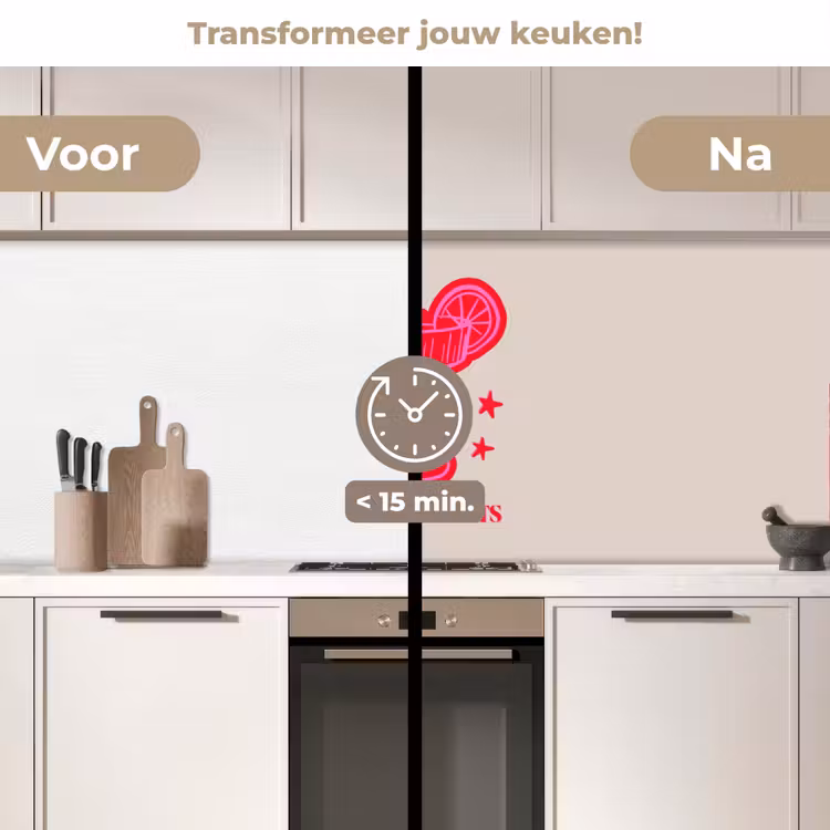 Keuken achterwand - Cocktail - Kerst - Beige - Roze — 3
