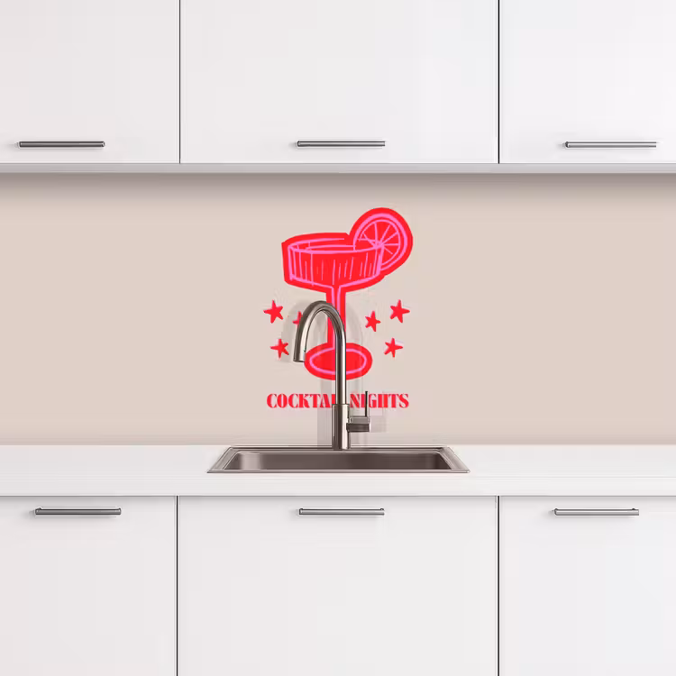Keuken achterwand - Cocktail - Kerst - Beige - Roze — 4