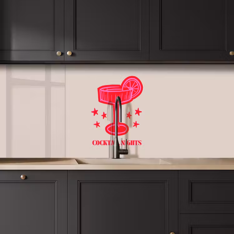 Keuken achterwand - Cocktail - Kerst - Beige - Roze — 6