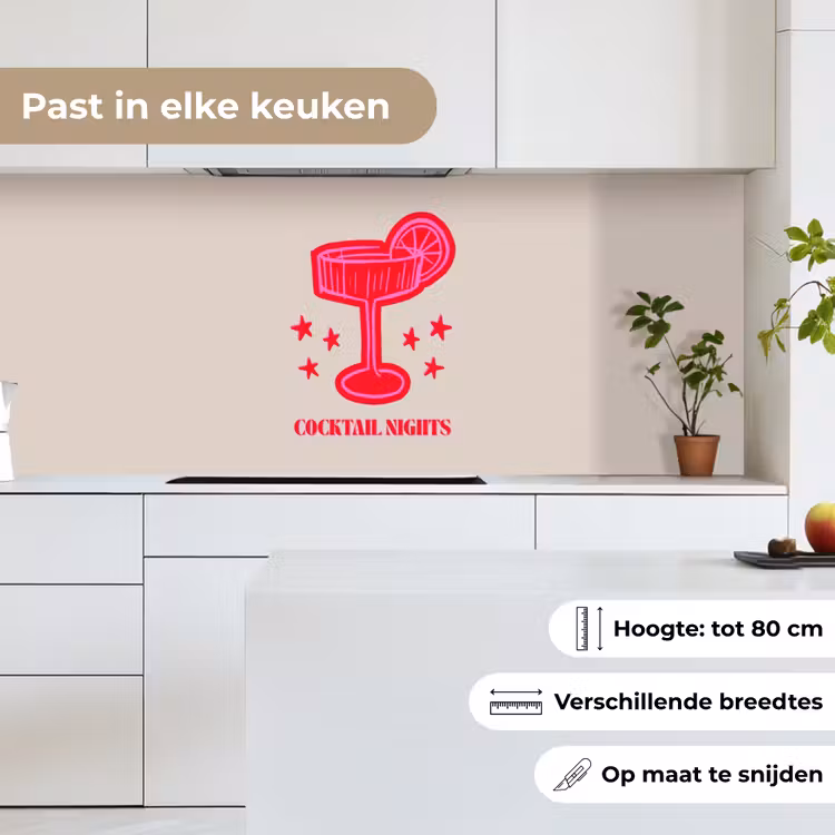 Keuken achterwand - Cocktail - Kerst - Beige - Roze — 7